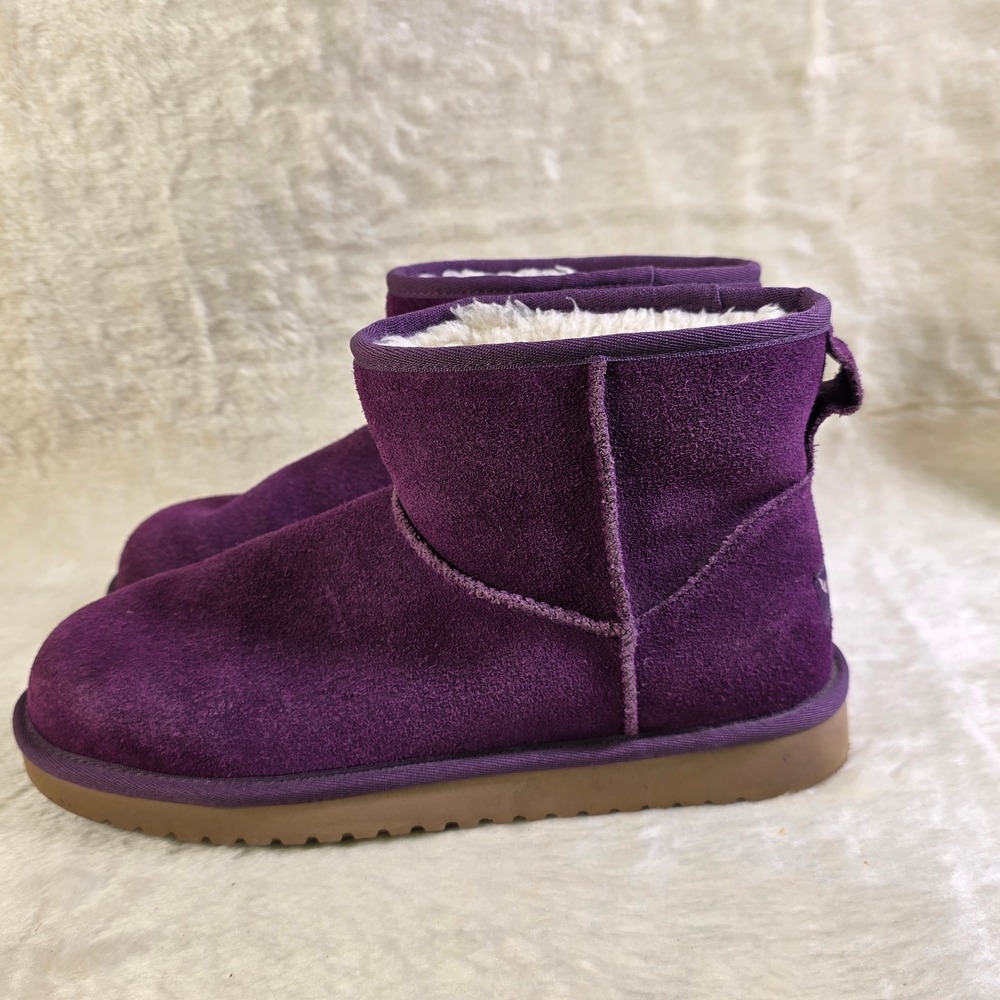 Koolaburra by UGG Victoria Mini Boots Purple Suede Shearling Women 9 Excellent